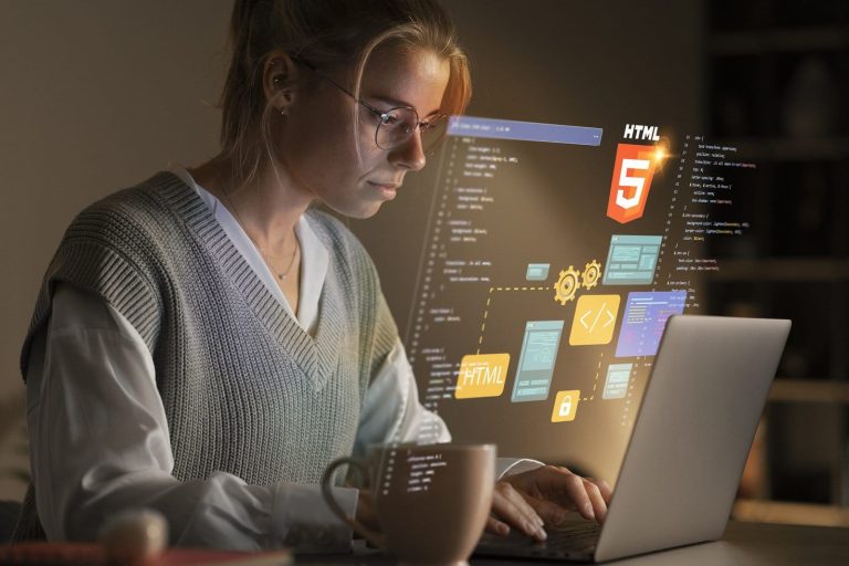 medium shot woman working laptop scaled 1