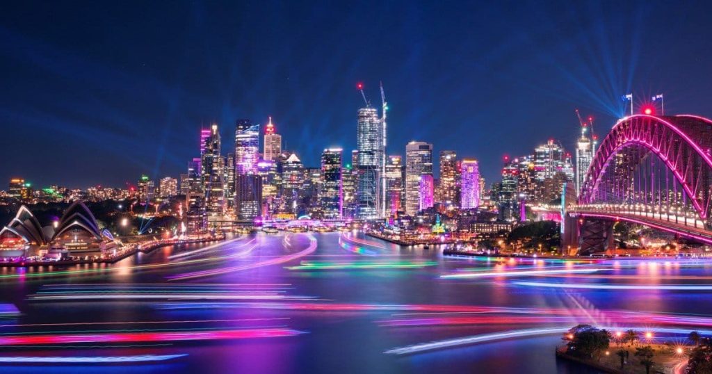 home sydney harbour bridge opera house and cbd night vivid 1